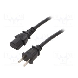 1 pcs x SCHURTER - 3-101-170 - Cable, 2x18AWG, IEC C17 female,NEMA 1-15 (A) plug, PVC, 2.5m