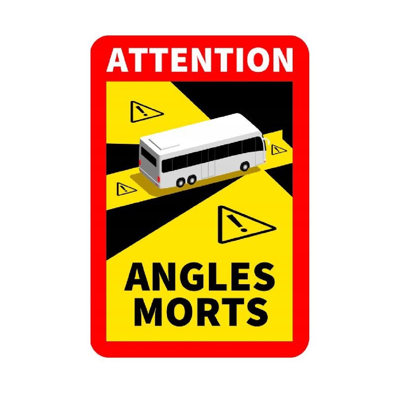Angles morts blind spots sticker for a coach bus