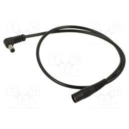 1 pcs x WEST POL - A25-C21-C050-050BK - Cable, 1x0.5mm2, DC 5,5/2,1 socket,DC 5,5/2,5 plug, angled, 0.5m