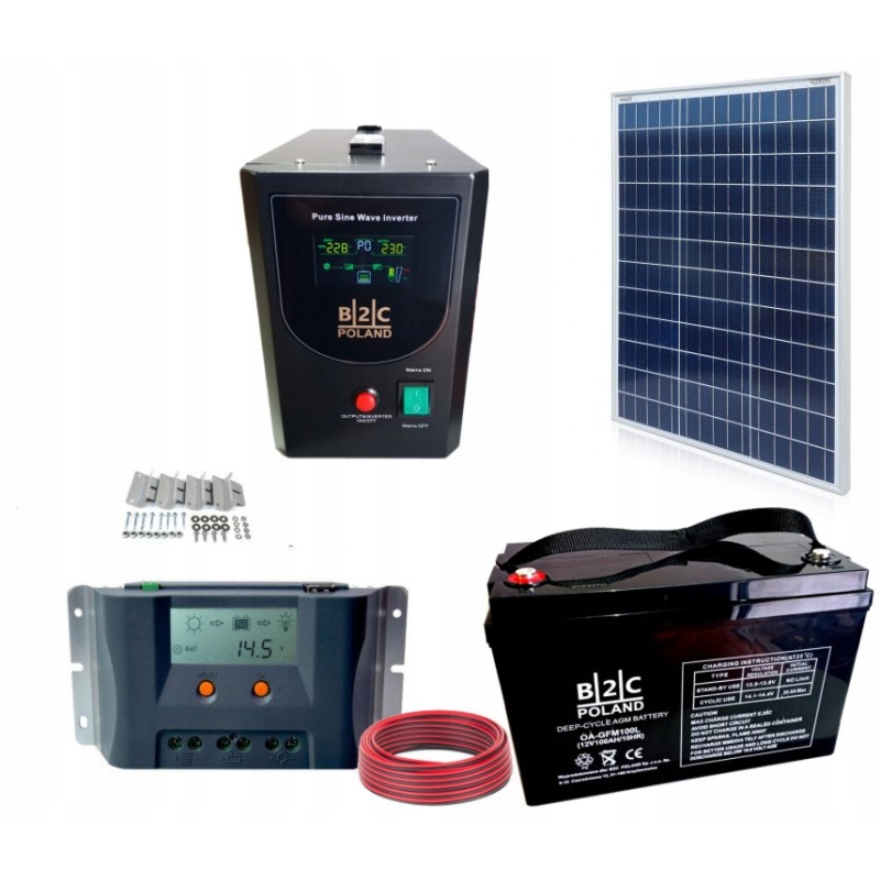 Solar power plant kit 1000va 1000wh pv 180w