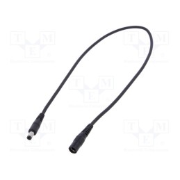 1 pcs x WEST POL - P25-C21-C100-050BK - Cable, 1x1mm2, DC 5,5/2,1 plug,DC 5,5/2,5 plug, straight, black
