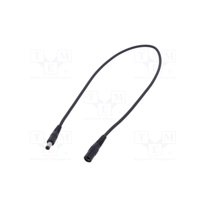 1 pcs x WEST POL - P25-C21-C100-050BK - Cable, 1x1mm2, DC 5,5/2,1 plug,DC 5,5/2,5 plug, straight, black