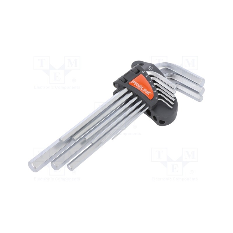 1 set x PROLINE - 48319 - Wrenches set, hex key, Chrom-vanadium steel, 9pcs.