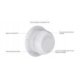 Ventilation mushroom, roof vent, black