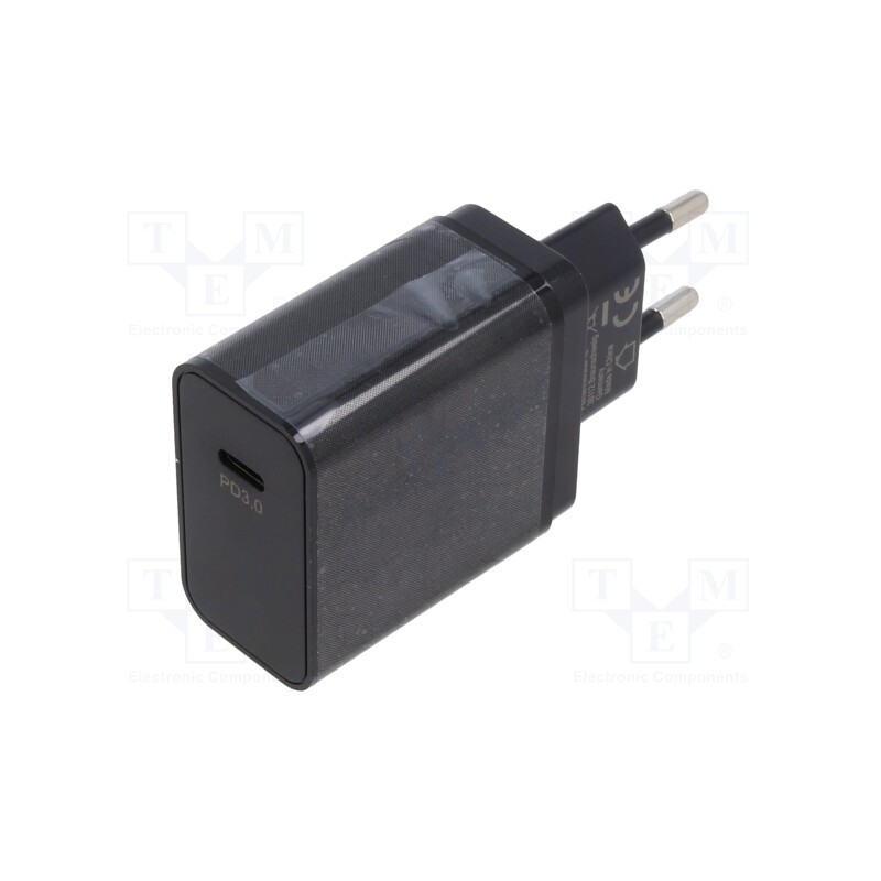 1 pcs x Goobay - 57748 - Power supply: switched-mode, plug, 5VDC,, 25W, Plug: EU, Out: USB C
