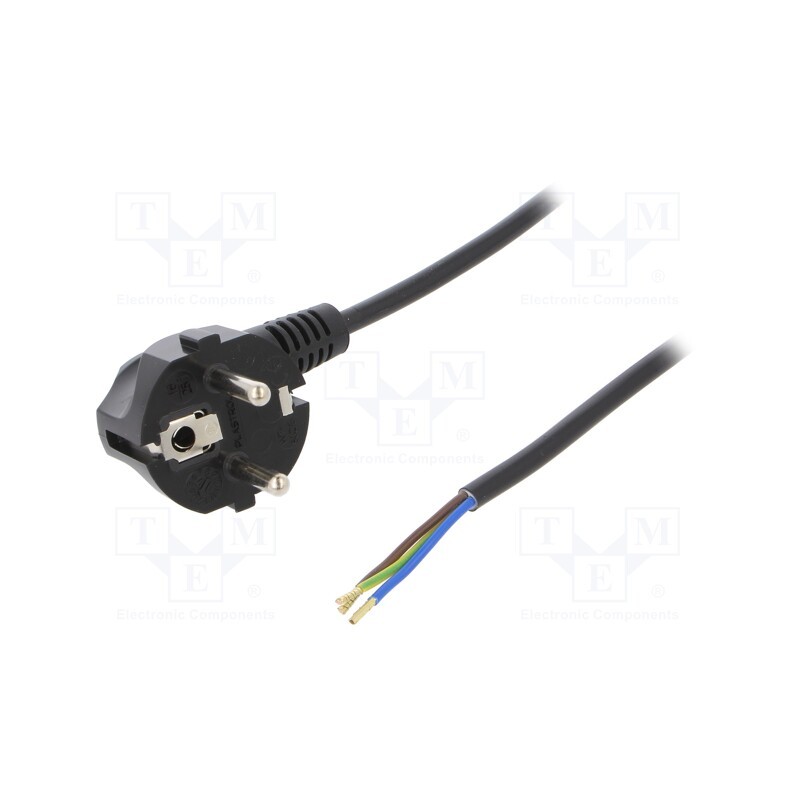 1 pcs x PLASTROL - W-97162 - Cable, 3G0.75mm2, CEE 7/7 (E/F) plug angled,wires,SCHUKO plug