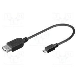 1 pcs x Goobay - 95193 - Cable, USB 2.0, USB A socket,USB B micro plug, 0.2m, black, PVC