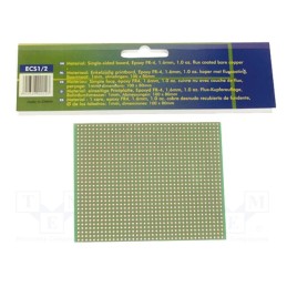 1 pcs x VELLEMAN - ECS1/2 - Board: universal, eurocard,single sided,prototyping, W: 100mm