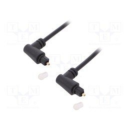 1 pcs x Goobay - 41593 - Cable, Toslink plug angled,both sides, 2m, black, Øout: 4mm