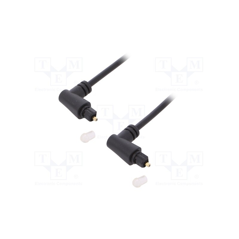1 pcs x Goobay - 41593 - Cable, Toslink plug angled,both sides, 2m, black, Øout: 4mm