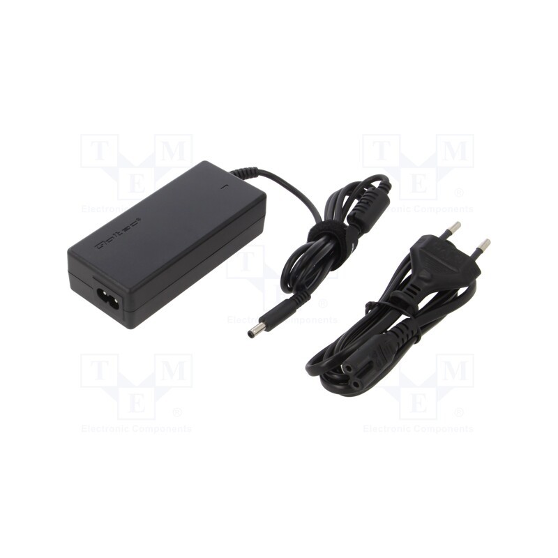 1 pcs x QOLTEC - 51517 - Power supply: switched-mode, 19.5VDC, 3.34A, 65W, for notebooks