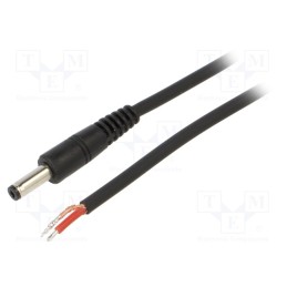 1 pcs x WEST POL - P48-TT-C100-150BK - Cable, 1x1mm2, wires,DC 4,8/1,7 plug, straight, black, 1.5m