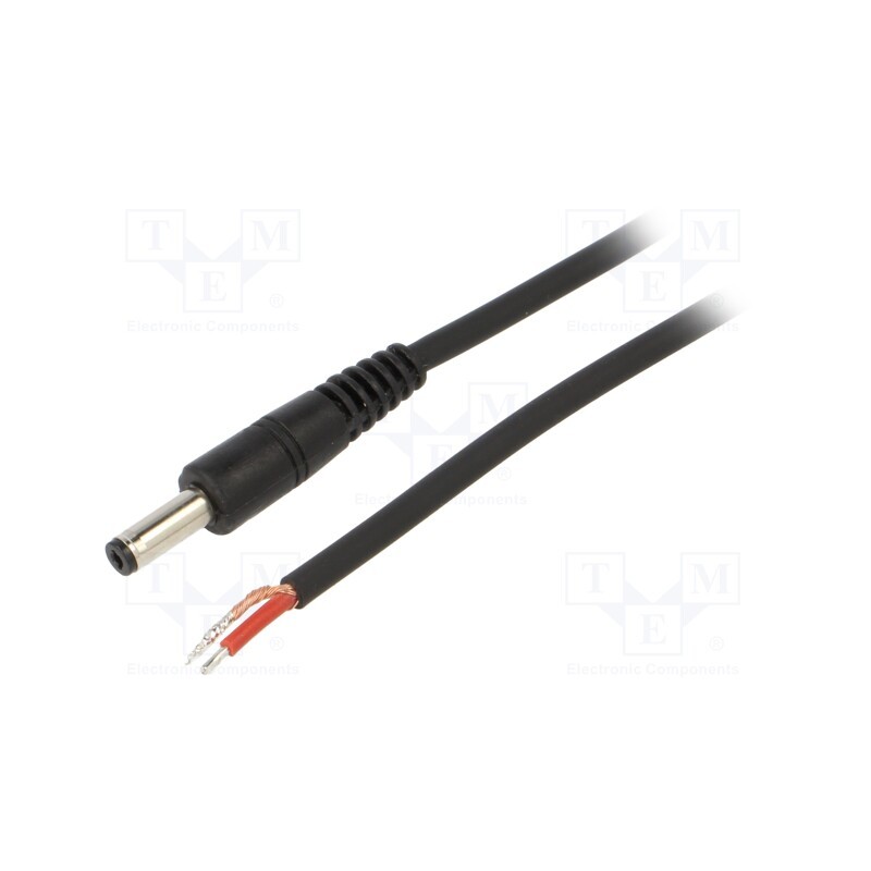 1 pcs x WEST POL - P48-TT-C100-150BK - Cable, 1x1mm2, wires,DC 4,8/1,7 plug, straight, black, 1.5m