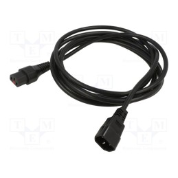 1 pcs x SCHAFFNER - IL13-C14-H05-3100-350 - Cable, IEC C13 female,IEC C14 male, 3.5m, with IEC LOCK locking