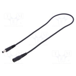 1 pcs x WEST POL - P21-C21-C100-050BK - Cable, 1x1mm2, DC 5,5/2,1 plug,DC 5,5/2,1 socket, straight, 0.5m