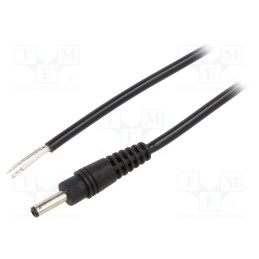 1 pcs x WEST POL - P13-TT-C050-050BK - Cable, 1x0.5mm2, wires,DC 3,5/1,3 plug, straight, black, 0.5m