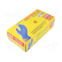 1 pcg x PG TOOLS - 506.22 - Protective gloves, Size: 10,XL, blue, nitryl, 100pcs.