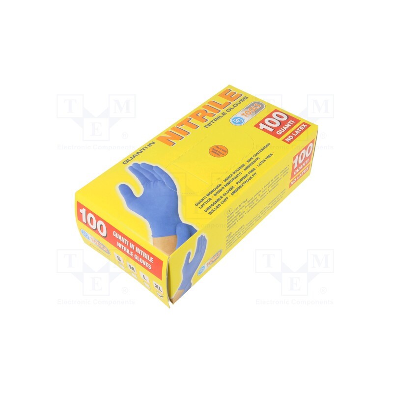 1 pcg x PG TOOLS - 506.22 - Protective gloves, Size: 10,XL, blue, nitryl, 100pcs.