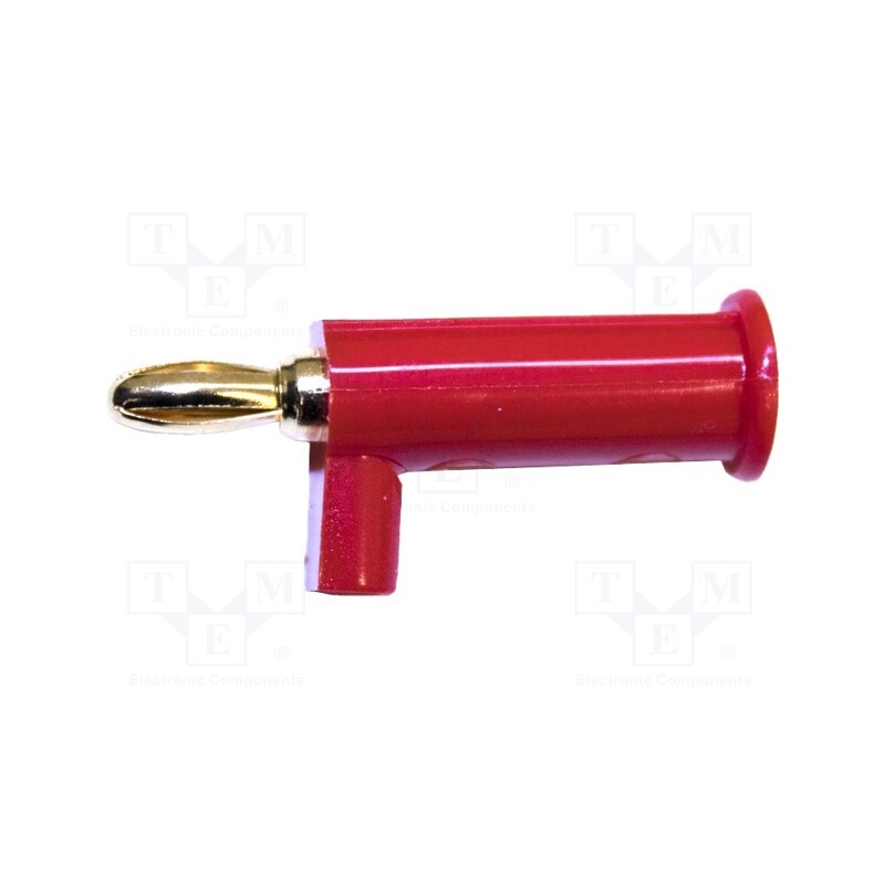 1 pcs x MUELLER ELECTRIC - BU-P2945-2 - Connector: 3mm banana, plug, red, 5A, push-in, 10pcs.