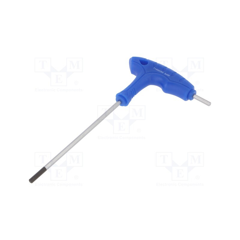 1 pcs x KING TONY - 116503MR - Wrench, hex key, HEX 3mm, Overall len: 145mm, tool steel