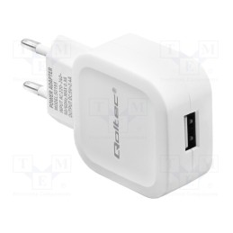 1 pcs x QOLTEC - 50193 - Power supply: switched-mode, plug,charger, 5VDC, 2.4A, 12W, white