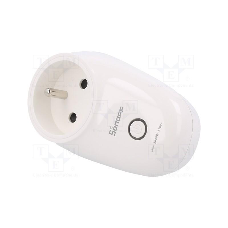1 pcs x SONOFF - S26R2TPE-FR - Power socket, S26, 100÷240VAC, IP00, -10÷40°C, Interface: LAN,WiFi