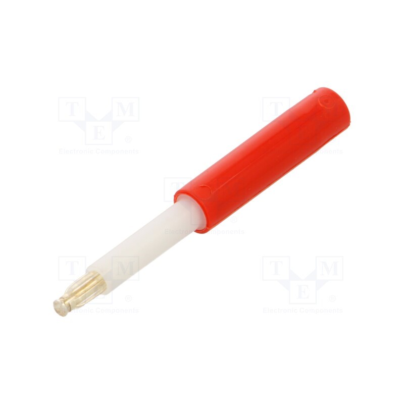 1 pcs x STu00c4UBLI - 24.0100-22 - Plug, 2mm banana, 25A, 30VAC, 60VDC, red, silver plated, 47mm