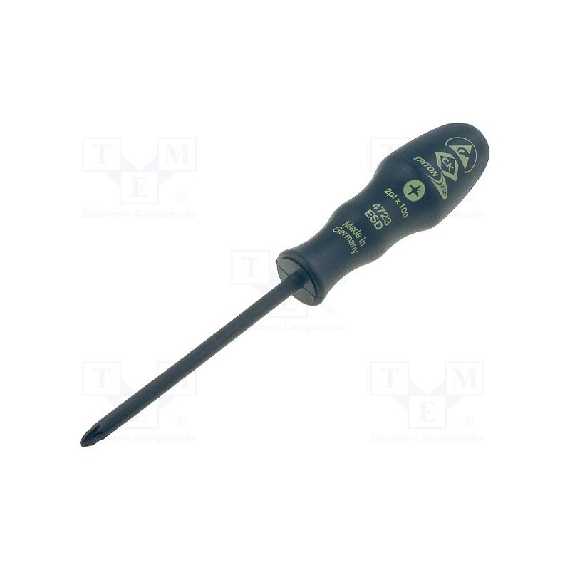 1 pcs x C.K - T4723ESD 2 - Screwdriver, Pozidriv®, PZ2, ESD, Blade length: 100mm