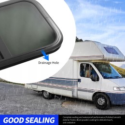 700x300mm rounded sliding windows black frame