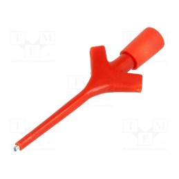1 pcs x HIRSCHMANN T&M - KLEPS 3 ST RT - Clip-on probe, pincers type, 2A, 60VDC, red, Grip capac: max.3.5mm