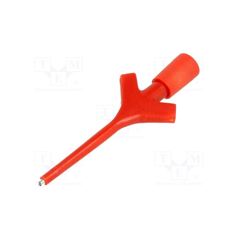 1 pcs x HIRSCHMANN T&M - KLEPS 3 ST RT - Clip-on probe, pincers type, 2A, 60VDC, red, Grip capac: max.3.5mm