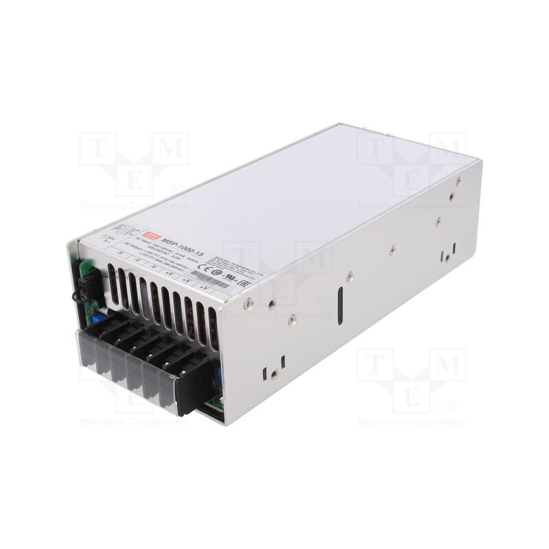 1 pcs x MEAN WELL - MSP-1000-15 - Power supply: switched-mode, for building in,modular, 960W, 64A