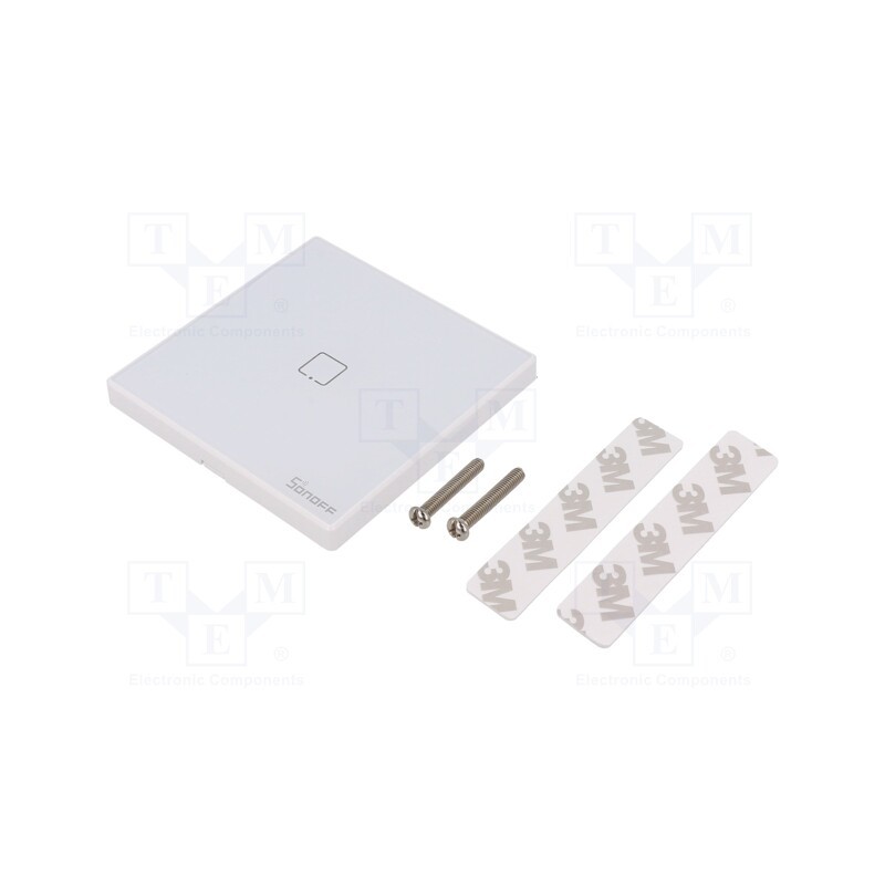 1 pcs x SONOFF - T2EU1C-RF - Touch switch, T2EU-RF, glued,screw, IP00, -10÷40°C, 433MHz