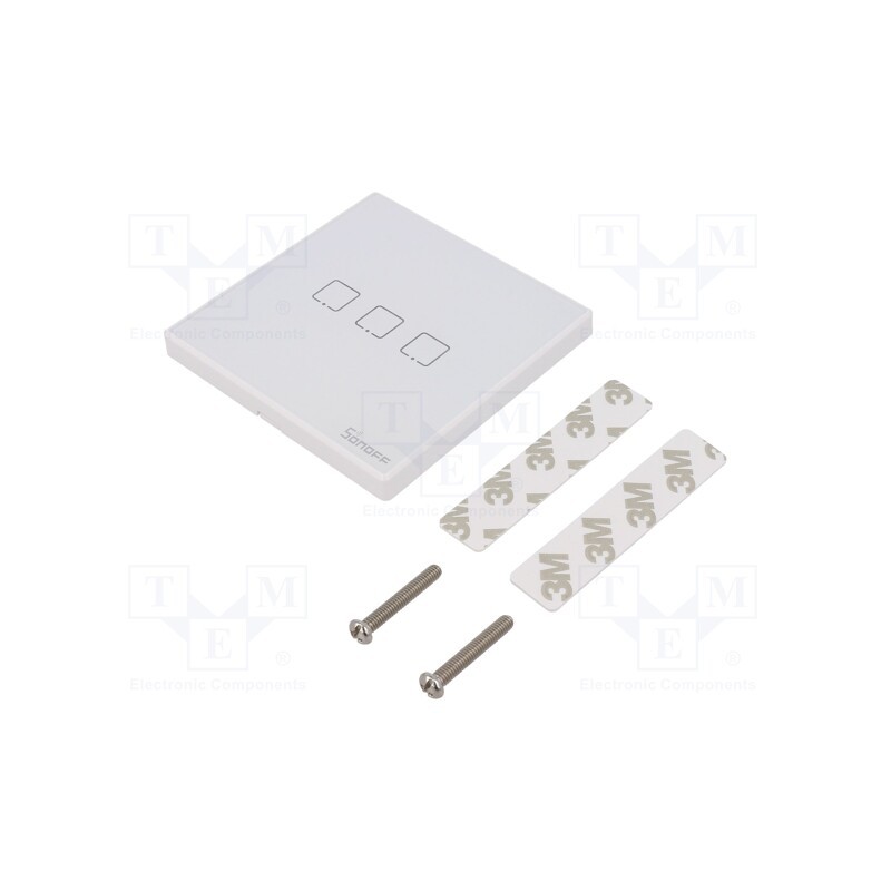1 pcs x SONOFF - T2EU3C-RF - Touch switch, T2EU-RF, glued,screw, IP00, -10÷40°C, 433MHz