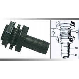 Straight screw-on grommet connector, 30mm tank