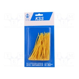1 pcg x KSS WIRING - PB-100-4YW - Cable tie, L: 100mm, W: 2.5mm, polyamide, 78.5N, yellow, 100pcs.