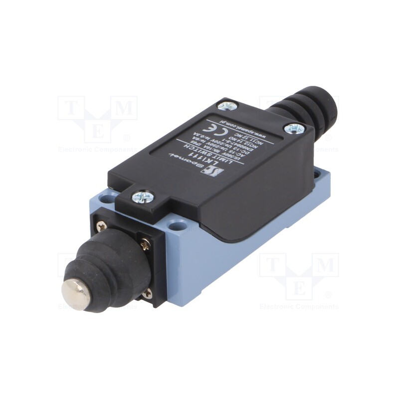 1 pcs x SPAMEL - LK\111 - Limit switch, pin plunger Ø8mm, NO + NC, 5A, max.250VAC, IP65