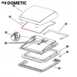 Rubber window seal 40x40 Dometic Mini Heki