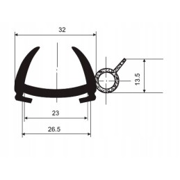 Tilt window seal for Niewiadow trailer 4-5m