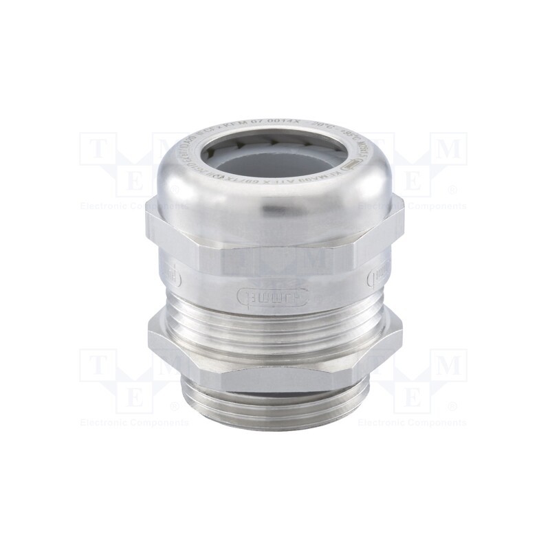 1 pcs x HUMMEL - 1.666.1200.71 - Cable gland, with earthing, NPT1/2', IP68, brass