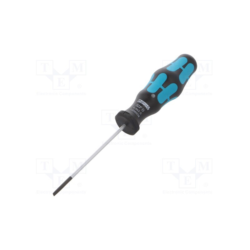 1 pcs x PHOENIX CONTACT - SZF 0-0,4X2,5 - Screwdriver, slot, 2,5x0,4mm, Blade length: 75mm
