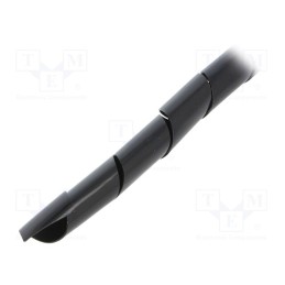 1 pcs x QOLTEC - 52257 - Spiral wrapping, ØBundle : 20mm, black, L: 10m, Features: flexible