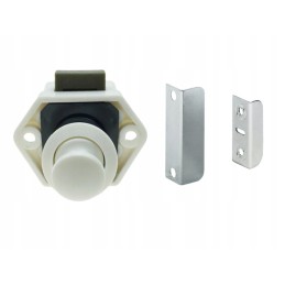 Push lock mini trailer furniture lock, white