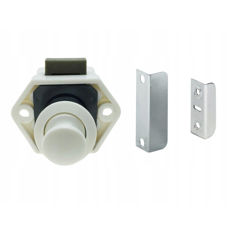 Push lock mini trailer furniture lock, white