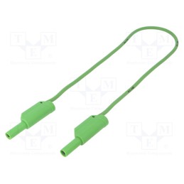 1 pcs x SCHu00dcTZINGER - VSFK 6000 / 2.5 / 50 / GN - Test lead, 32A, banana plug 4mm,both sides, Len: 0.5m, green