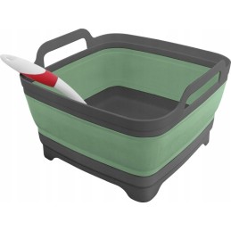 Folding container with drain 7 8 l sea green eurotrail