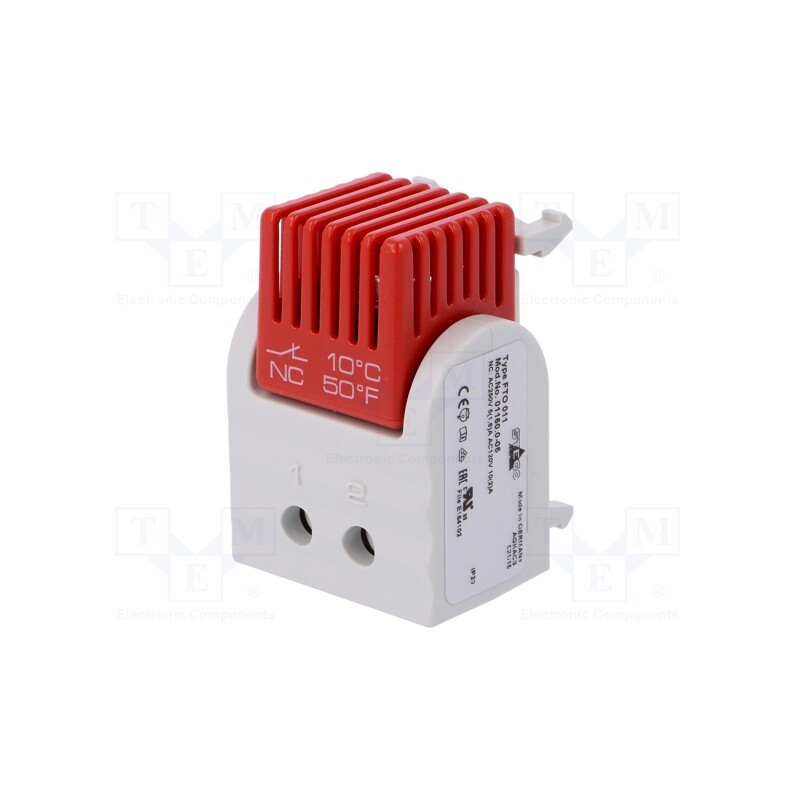 1 pcs x STEGO - 01160.0-05 - Sensor: thermostat, NC, Topen: 10°C, Tclos: 0°C, 5A, 250VAC, ±5°C