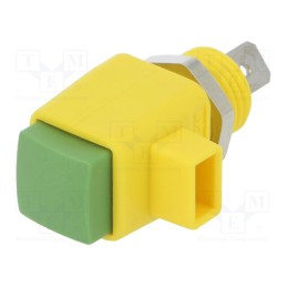 1 pcs x SCHu00dcTZINGER - ESD 798 / GNGE - Laboratory clamp, yellow-green, 300VDC, 16A, screw, nickel, L: 44mm