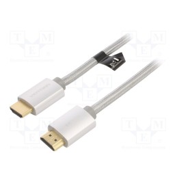 1 pcs x VENTION - AABIH - Cable, HDMI 2.0, HDMI plug,both sides, PVC, textile, 2m, black