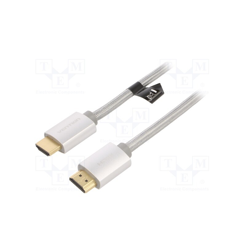 1 pcs x VENTION - AABIH - Cable, HDMI 2.0, HDMI plug,both sides, PVC, textile, 2m, black